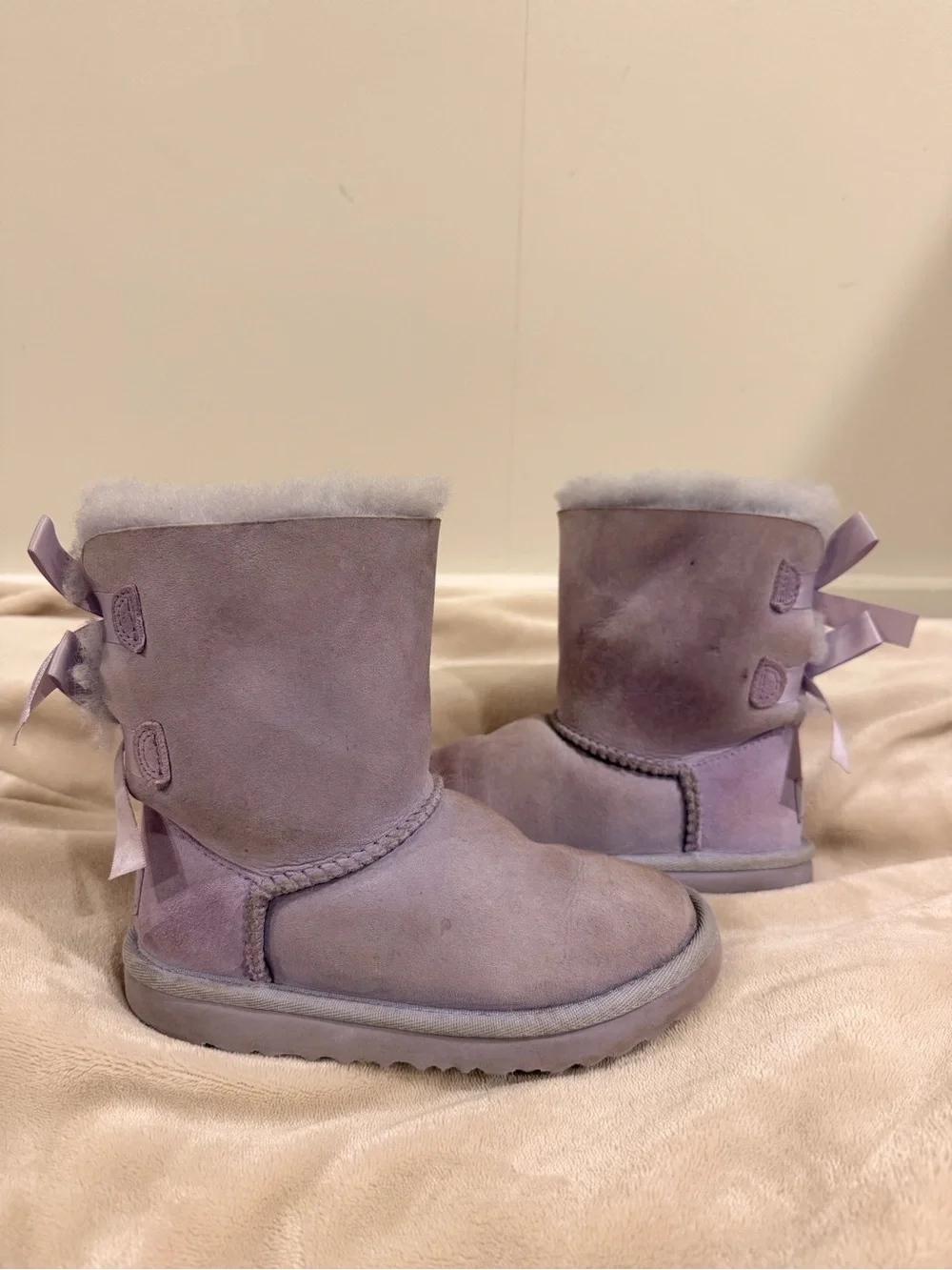 UGG Kids Lavender Purple Bow Back Classic Boots